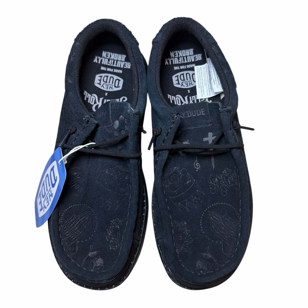 Hey Dude x Jelly Roll Wally Limited Edition Shoes Black Men's Size 7